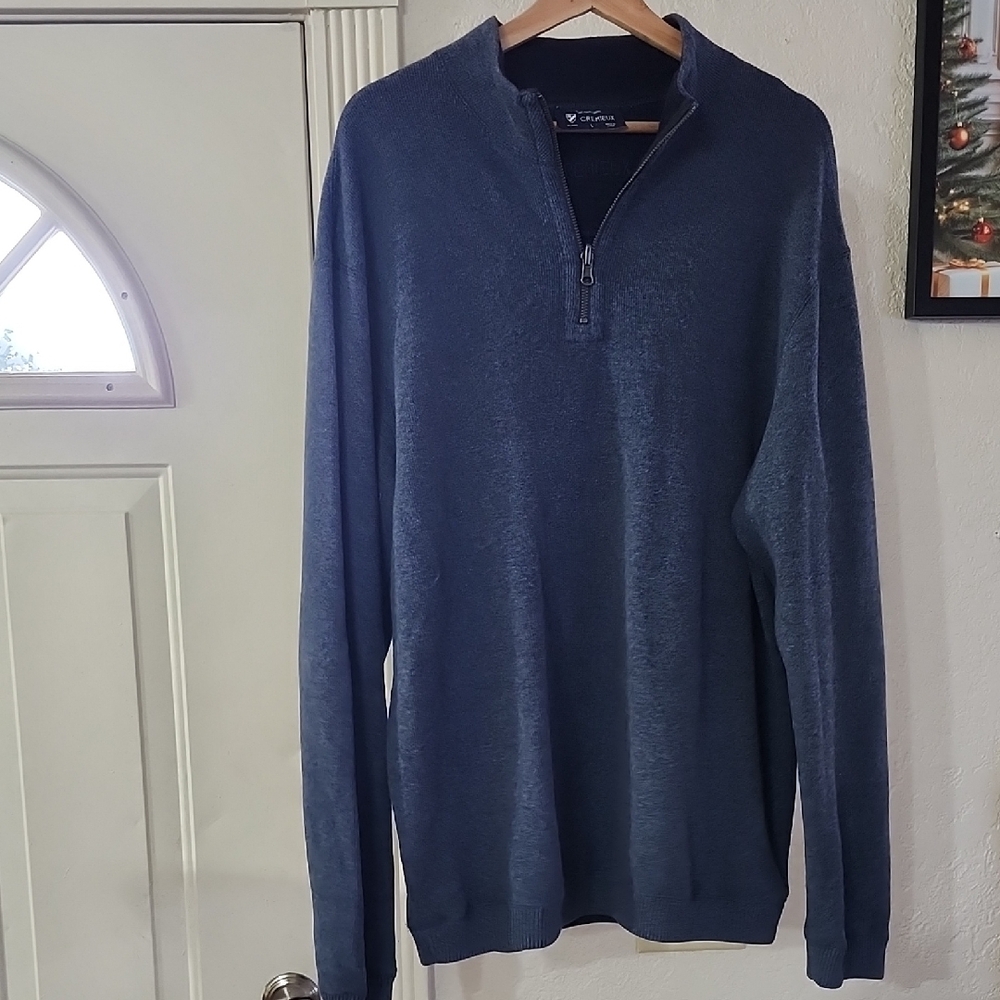 Daniel Cremieux Charcoal Quarter Zip-Up Sweater 100% Cotton Grown Man Attire - Picture 5 of 7